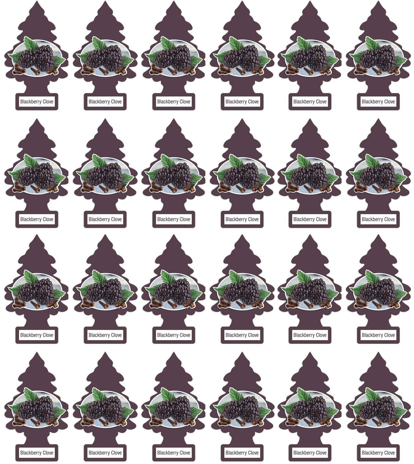 LITTLE TREES Car Air Freshener | Hanging Paper Tree for Home or Car | Blackberry Clove | Pack of 24
