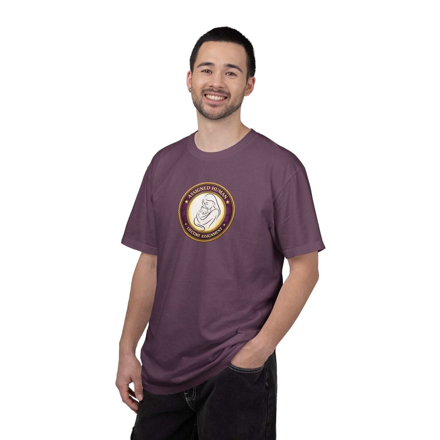 Assigned Human – Lifetime Assignment T-Shirt | Cat Lover Seal Tee