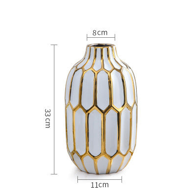 Fashion White Ceramic Blank Space Vase Hydroponic Dried Flowers