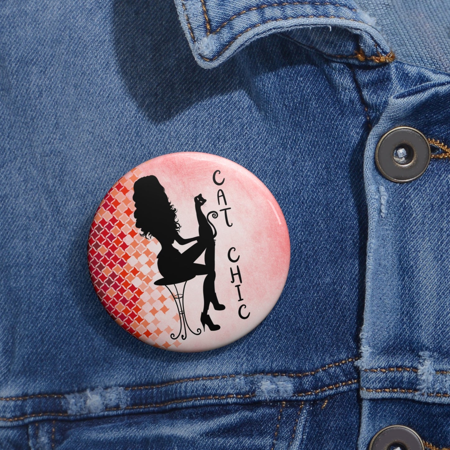 Cat Chic Pinback Button
