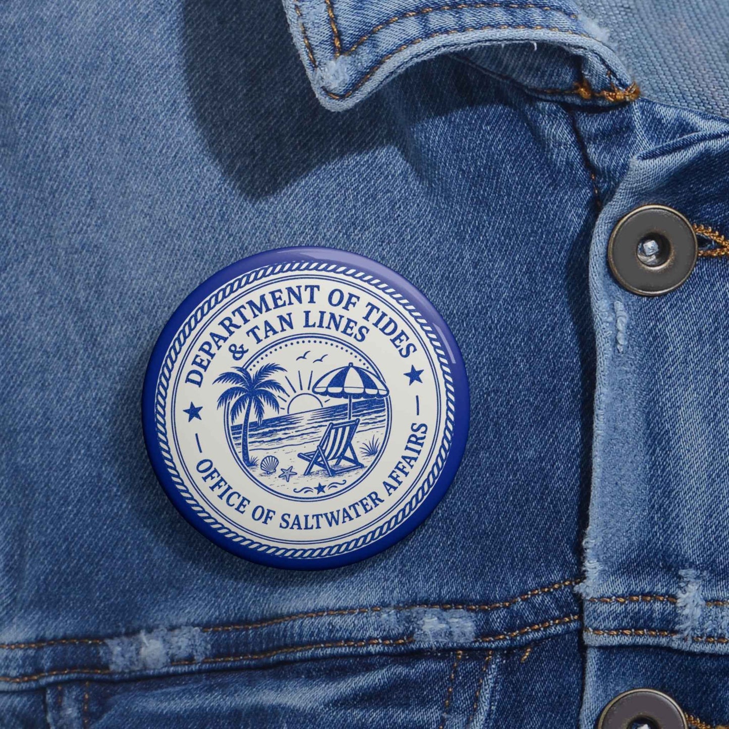 Department of Tides Pin Button – Office of Saltwater Affairs Coastal Seal