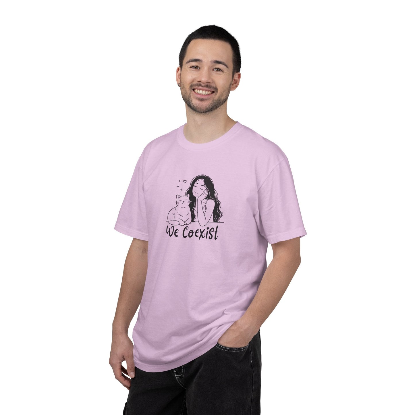 We Coexist T-Shirt β Minimalist Cat Lover Graphic Tee