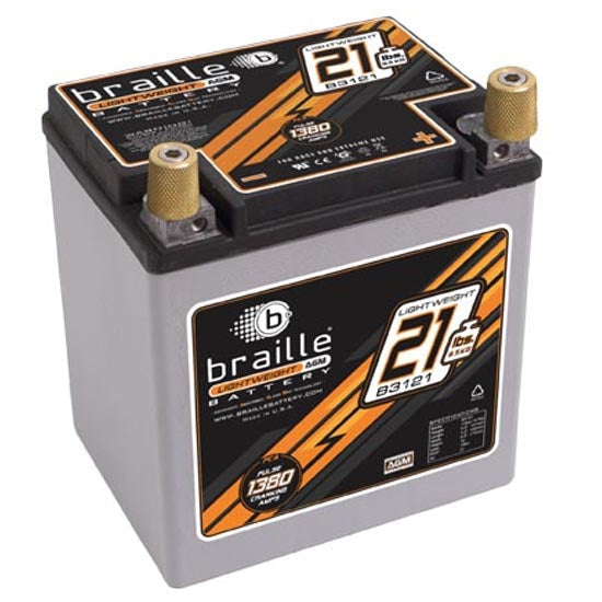 Braille B3121 Battery With Terminals