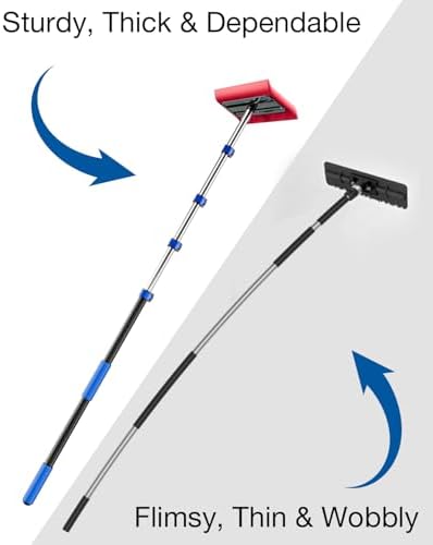 Roof Rakes for Snow Removal, 20FT Telescoping Snow Rake for House Roof, Solar Panels, Cars & RV, Snow Broom Push/Pull, Heavy Duty Aluminum Ice Scraper, No-Scratch Foam Blade, Roof Shovel Tool