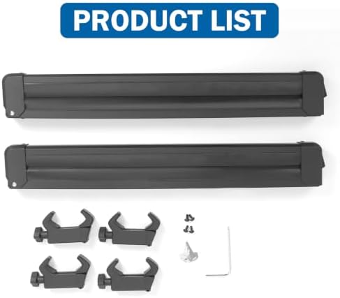 24.4 Inch Ski and Snowboard Rack for Car Roof, with TPV Rubber Padding and Lock, Fit 4 Pairs of Skis or 4 Snowboards, Fishing Pole Rod Rack for Car, Black 2027 New