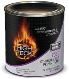 High Teck Products 7330-4 2K High Solids Urethane Primer, 1 qt, Gray, 3.43 lb/gal VOC, 4:1 Mixing