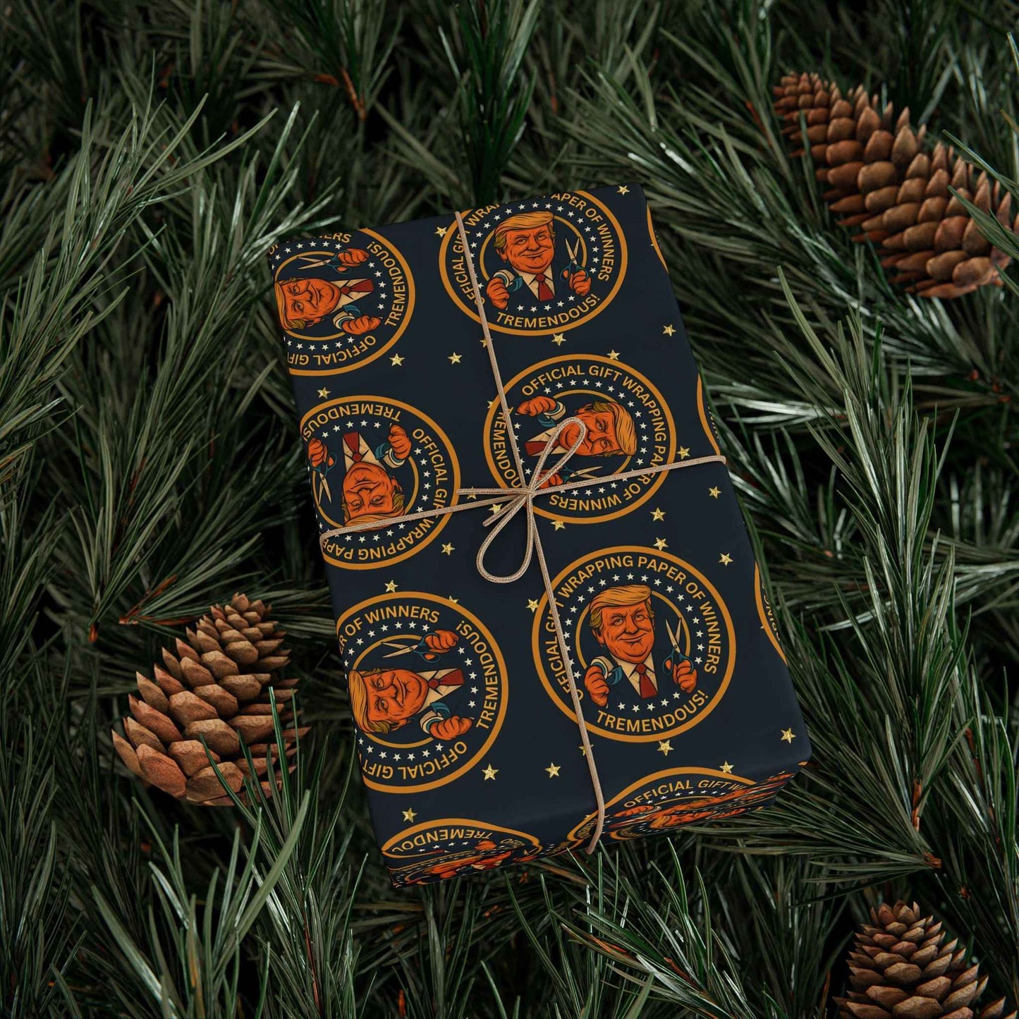 Political Parody “Official Gift Wrapping Paper of Winners” – Tremendous Seal Pattern