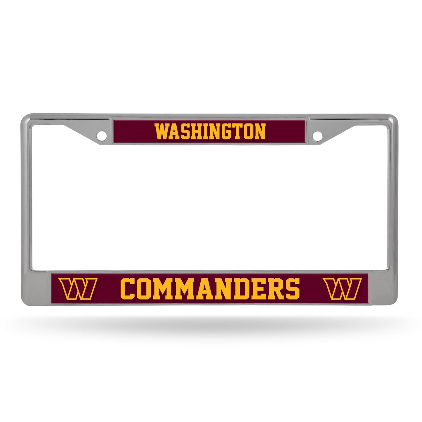Rico Industries NFL Football Washington Commanders 12" x 6" Chrome Frame - Car/Truck/SUV Automobile Accessory