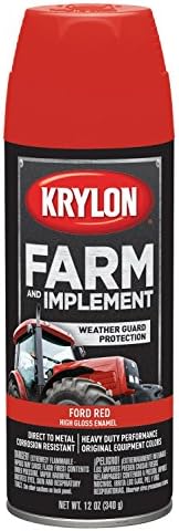 Krylon Farm & Implement Spray Paint, High Gloss, Ford Red, 12 oz