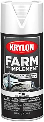 Krylon Farm & Implement Spray Paint, High Gloss, White, 12 oz