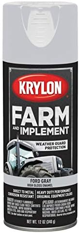 Krylon Farm & Implement Spray Paint, High Gloss, Ford Gray, 12 oz