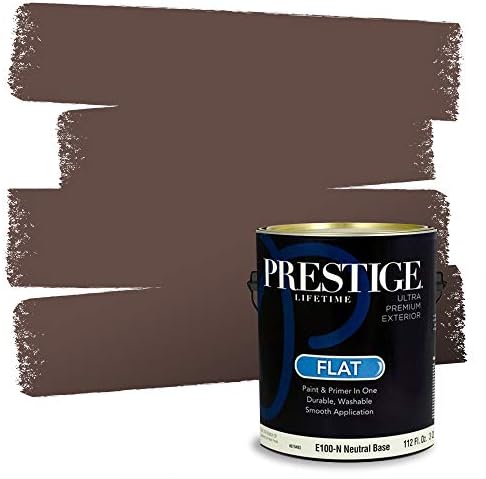 PRESTIGE Exterior Paint and Primer in One, Fresh Chocolate, Flat, 1 Gallon