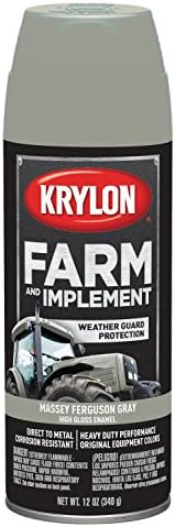 Krylon Farm & Implement Spray Paint, High Gloss, Massey Ferguson Gray, 12 oz