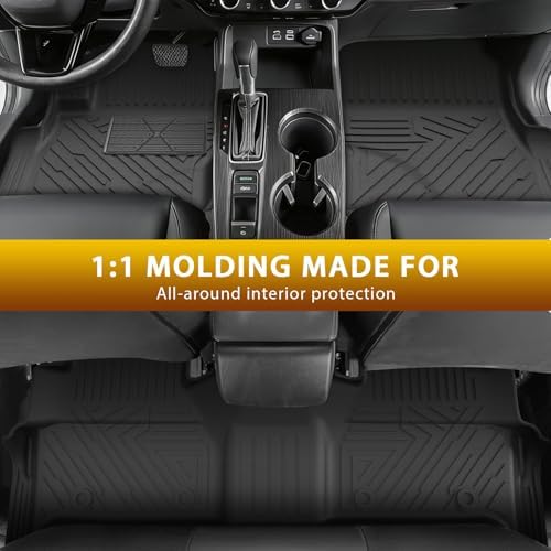 Powerty Floor Mats for Nissan Frontier 2022-2026 2027(Crew Cab with 2nd Row Under-Seat Storage) All Weather 3D TPE Anti-Slip Truck Liners for 1st & 2nd Row Accessories