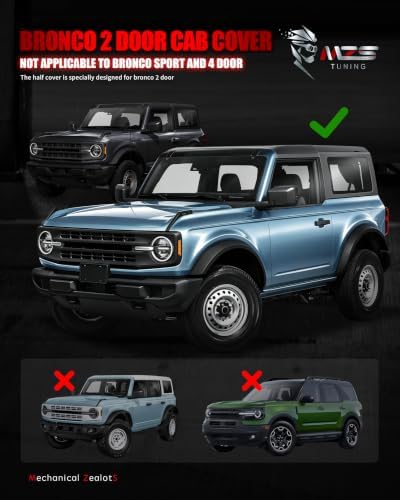 MZS 600D Waterproof Outdoor Cab Cover for Bronco 2 Door 2021-2026
