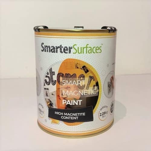 SmarterSurfaces Magnetic Paint (32ft²) Black Magnet-Receptive Wall Paint for Home, Office & Classrooms | Create Magnetic Surfaces | Easy to Apply, Durable & Low Odor