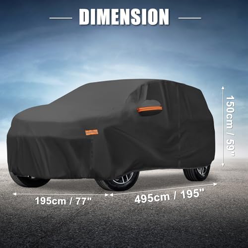 X AUTOHAUX Waterproof Full Car Cover for Jeep Grand Cherokee 210D-PU