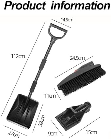 Car Snow Brush Ice Scraper & Snow Shovel for Tesla Cybertruck 2024 3-in-1 Detachable Snow Removal Kit Head Winter Essential Squeegee Snow,Black