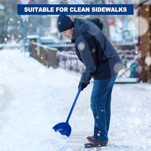 Frienda 3 Pcs Plastic Snow Shovel Large Scoop Shovel, Blue