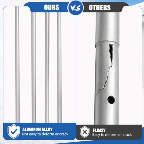 Outvita 18.4FT Snow Roof Rake, 24 in PP Plastic Blade with Wheels, Blue