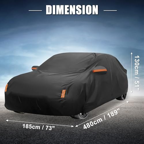 X AUTOHAUX Waterproof Full Car Cover for Tesla Model 3 2017-2025 210D-PU