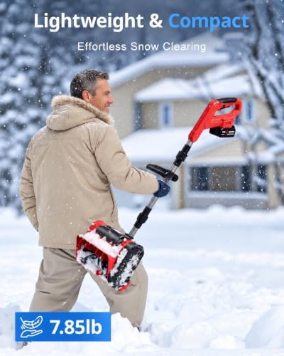 DEGGE Electric Cordless Snow Shovel, 2X 3.0Ah/ 20V/ 12-Inch Battery
