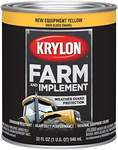 Krylon 2037 Farm & Implement Brush, High Gloss, Equipment, 1 Quart Architectural Paints, Each, New Caterpillar Yellow
