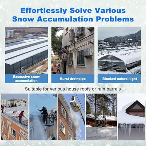 Heated Snow Melting Mats,12cm Roof Heat Tape PVC Flexible Snow Melting Mat,Outdoor De-Ice Melt Mats for Gutters Downspouts,Winter Removal and Ice Melt Products,610cm/20.0ft