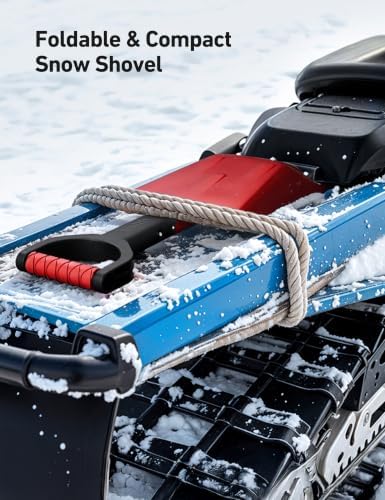 AstroAI 38.4" Folding Extendable Snow Shovel, Aluminum Handle & Metal Blade