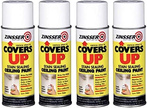 Zinnser 03688 Covers Up Stain Sealing Ceiling Paint, White (Pack of 6)