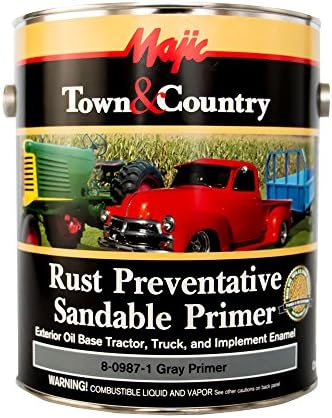 Majic Paints 8-0987-1 Town & Country Rust Preventative Sandable Primer, 1-Gallon, Gray