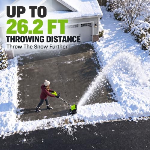 21V Electric Cordless Snow Shovel, 10In 700W Brushless Snow Blower(2X4.0Ah)