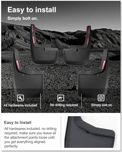 Kiwi Master No Drill Mud Flaps for 2015-2020 Ford F-150 with Fender