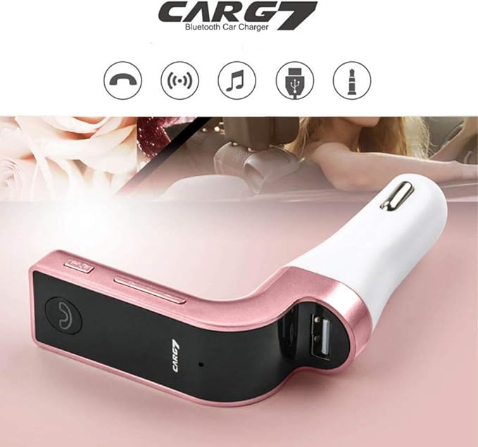 Bluetooth FM Transmitter for Car, Wireless Bluetooth 2.1In-Car Radio Adapter Car Kit with Handsfree Calling, 1 USB Ports, LED Display, Support TF Card, U-Disk, AUX Output,C