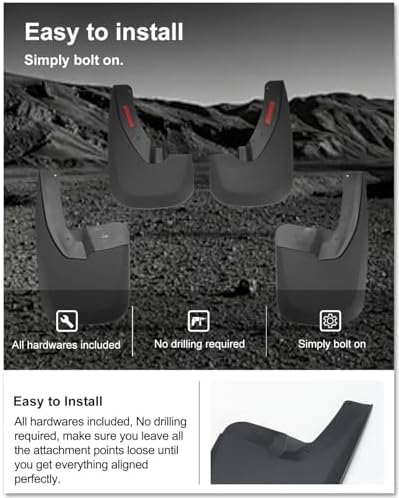 Kiwi Master No Drill Mud Flaps for 2009-2018 Ram 1500/2500/3500 with Fender