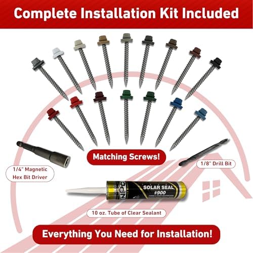 Eagle 1 Metal Roof Snow Guard/Stop with Full Installation Kit, Prevent Snow Sliding Off of Your Metal Roof, Multiple Colors and Quantities (30 Pieces - 100FT Kit, Black)