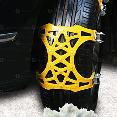 ZONETECH Tire Snow Chains - Premium Quality Strong Durable All Season Anti-Skid Car, SUV, and Pick Up Patterned Tire Chains for Emergencies and Road Trip (12-Pack)