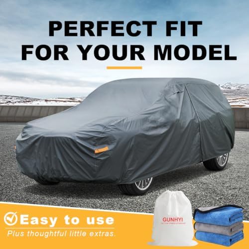 GUNHYI Premium Car Cover Custom Fit Dodge Grand Caravan, 16 Layers Heavy Duty Car Cover Waterproof All Weather with Zipper Door for Sun Rain Snow Dust Uv Protection