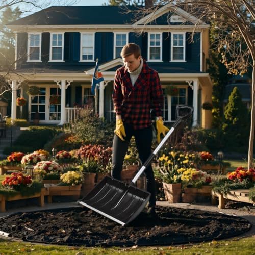 Snow Shovel for Driveway Home Garage Snow Removal 48 inch Long(Black)