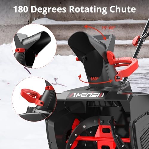 AMERISUN 18-Inch Electric Snow Blower, 30 FT Throw Distance, 15-Amp Corded Snow Thrower, 2200 RPM Motor, Lightweight Snow Removal Machine for Driveway, Sidewalk, Patio & Small Yard