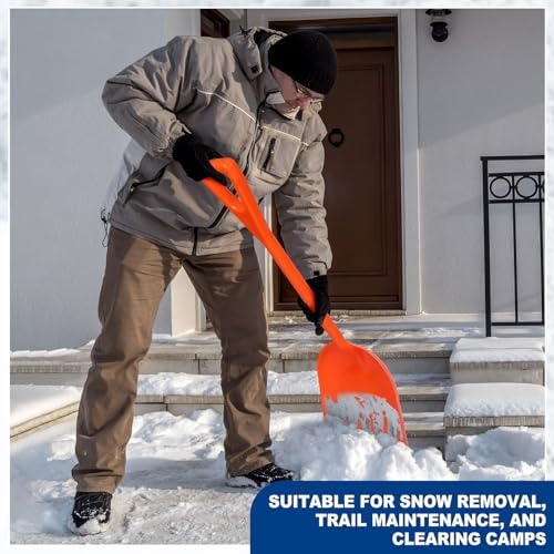 Frienda 6 Pcs Plastic Snow Shovel Large Scoop Shovel, Orange