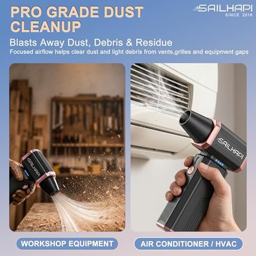Compressed Air Duster 300000RPM, Cordless Electric Dust Blower