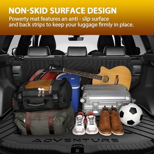 Powerty Floor Mats for Toyota RAV4 Hybrid 2026 2027(Not for PHEV), All Weather 3D TPE Anti-Slip Trunk Cargo Liner Seat Back Covers with Door Sill Guards Protectors Full Set Car Accessories