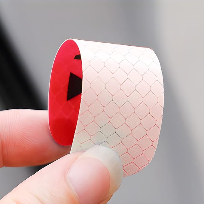 4PCS Reflective Open Warning Stickers for Car Door, Night Visibility Auto Safety Prompt Decals, 3.6 Inch Anti-Collision Protective Strip Tape, Car Accessories Universal for Truck, SUV, Van (Red)