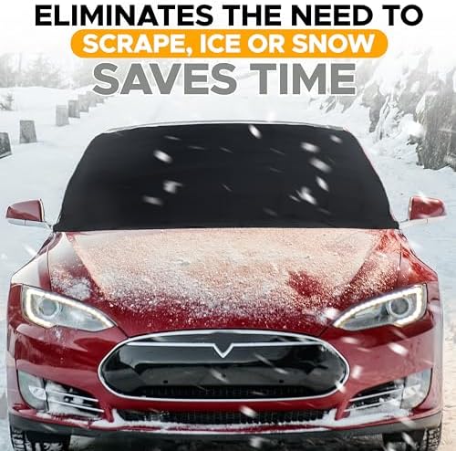 EcoNour Snow Cover for Tesla Model 3/Y, Windshield Cover for Ice and Snow