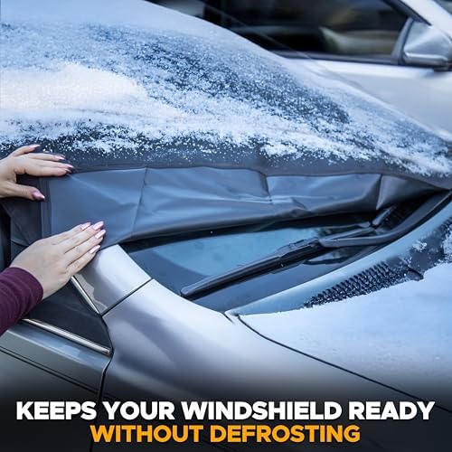 EcoNour Car Windshield Cover for Ice and Snow, Front Windshield Snow Cover