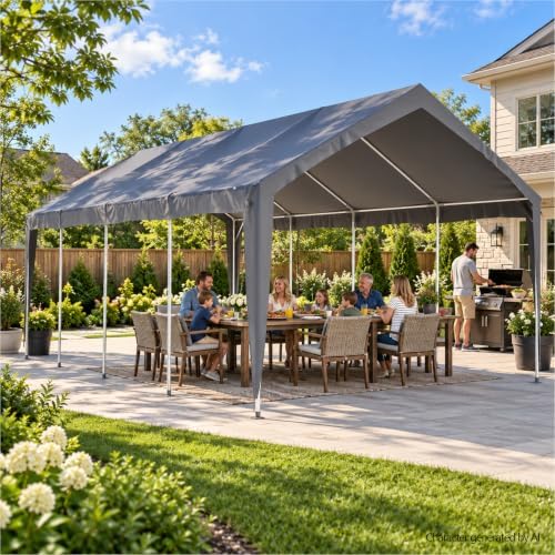 13x25ft Heavy Duty Carport Outdoor Garage Canopy with Weatherproof Shelter