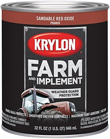 Krylon 2040 Farm & Implement Brush, Sandable, 1 Quart Architectural Paints, Each, Red Oxide Primer
