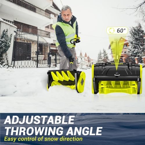 Litekon 40V Brushless Cordless Snow Shovel, 13-Inch Electric Snow Blower with 2X 4.0Ah Batteries, Battery-Powered Snow Removal with 16.5FT Throw Distance for Patio, Deck, Driveway,Green