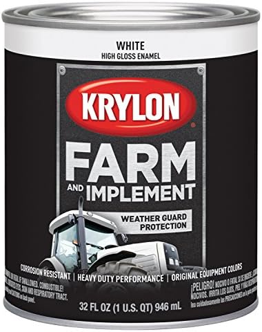 Krylon 2021 Farm & Implement Brush, High Gloss, White,1 Quart Architectural Paints
